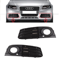 FOR AUDI A4 07-11 FRONT BUMPER FOG LIGHT LAMP GRILLS L+R