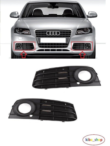 FOR AUDI A4 07-11 FRONT BUMPER FOG LIGHT LAMP GRILLS L+R