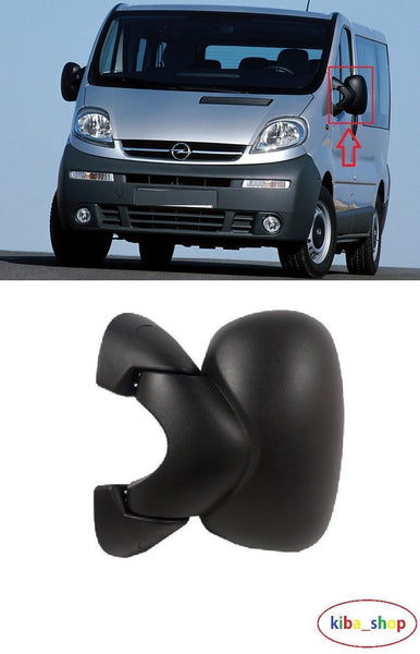 FOR VAUXHALL VIVARO 01-14 WING MIRROR ELECTRIC BLACK LH PASSENGER LHD