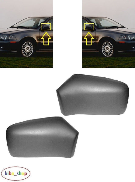 FOR VOLVO S40 95-03 WING MIRROR COVER CAPS BLACK L+R