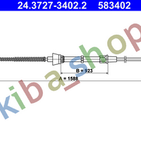 RIGHT OR LEFT HANDBRAKE CABLE REAR L/R 1588MM FITS FOR SEAT IBIZA IV IBIZA IV