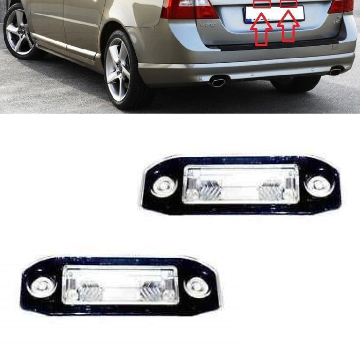 FOR VOLVO V70 07-16 REAR NUMBER PLATE LIGHT LAMPS PAIR