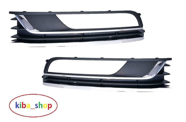 FOR VW PASSAT B7 11-15 FRONT BUMPER LOWER GRILL CHROME WITH FOG HOLE L+R