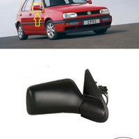 FOR VW GOLF MK3 III 92-98 WING MIRROR ELECTRIC 5PIN BLACK RH LHD