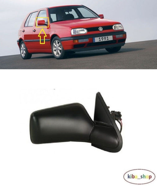 FOR VW GOLF MK3 III 92-98 WING MIRROR ELECTRIC 5PIN BLACK RH LHD