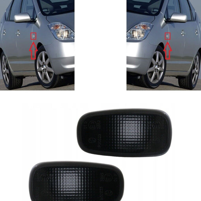 FOR TOYOTA PRIUS XW20 2003 - 2009 SIDE INDICATORS REPEATERS SMOKED LEFT + RIGHT