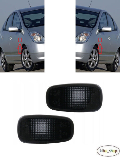 FOR TOYOTA PRIUS XW20 2003 - 2009 SIDE INDICATORS REPEATERS SMOKED LEFT + RIGHT