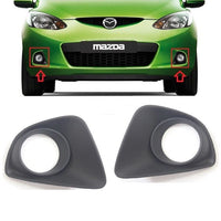 FOR MAZDA 2 SERIES 2007 - 2010 FRONT BUMPER FOG LIGHT LAMP GRILLE LEFT + RIGHT