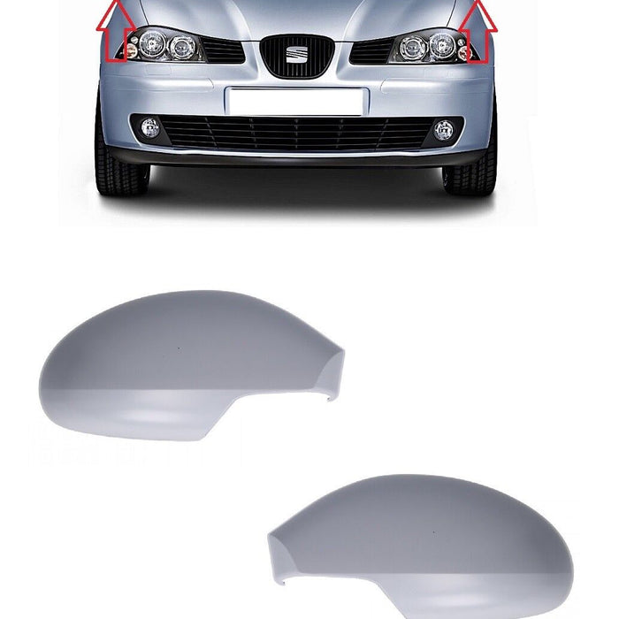 FOR SEAT CORDOBA 6L 02-09 WING MIRROR COVER CAPS PAIR L+R