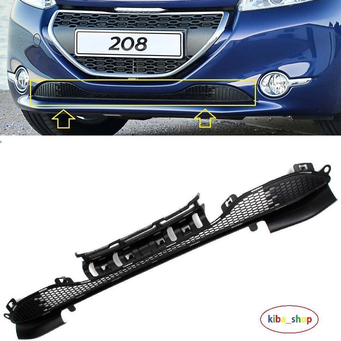 FOR PEUGEOT 208 12- FRONT BUMPER LOWER GRILL BLACK HIGH QUALITY
