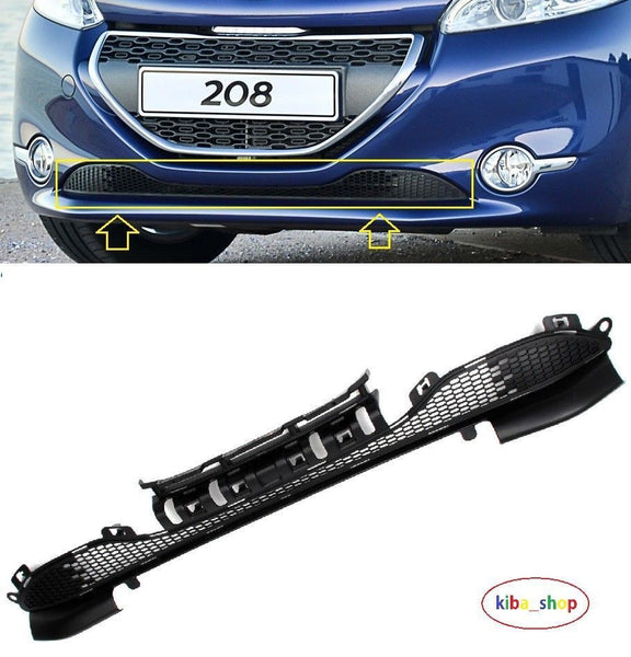FOR PEUGEOT 208 12- FRONT BUMPER LOWER GRILL BLACK HIGH QUALITY