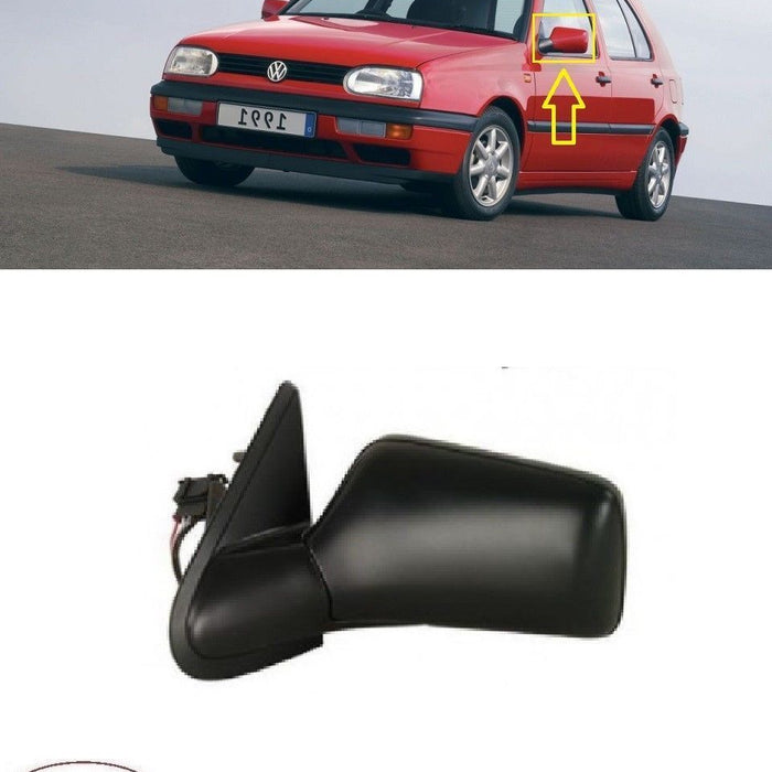 FOR VW GOLF MK3 III 92-98 WING MIRROR CABLE MANUAL BLACK LH LHD