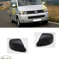 FOR VW MULTIVAN T5 09-15 WING MIRROR COVER CAPS BLACK L+R