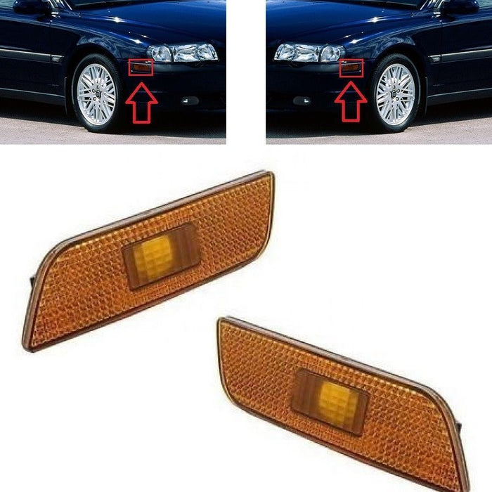 FOR VOLVO S80 98-06 SIDE MARKERS GINGER FRONT L+R SIDES