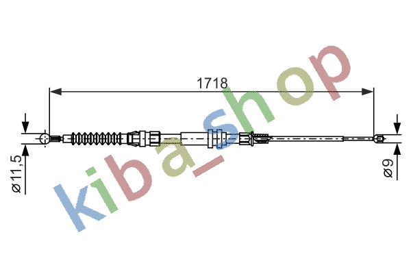 RIGHT OR LEFT HANDBRAKE CABLE REAR L/R 1718MM/551MM FITS FOR VW CADDY III