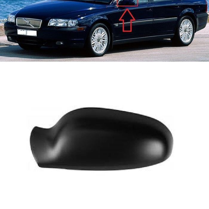 FOR VOLVO S80 1998 - 2004 NEW WING MIRROR COVER CAP BLACK PRIMED LEFT SIDE