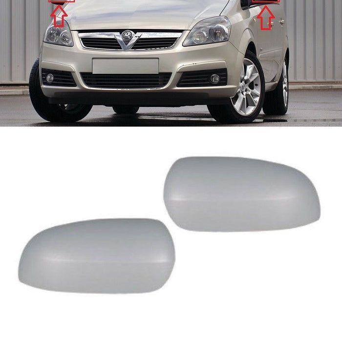 FOR VAUXHALL OPEL ZAFIRA 2005 - 2008 WING MIRROR COVERS CAP PRIMED LEFT + RIGHT