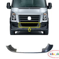 FOR VW CRAFTER 2006-2017 FRONT BUMPER MOULDING TEXTURED CENTER GRILL FRAME BLACK