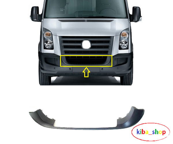 FOR VW CRAFTER 2006-2017 FRONT BUMPER MOULDING TEXTURED CENTER GRILL FRAME BLACK