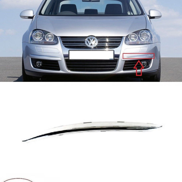 FOR VW JETTA 05-10 FRONT BUMPER MOULDING TRIM CHROME LH PASSENGER