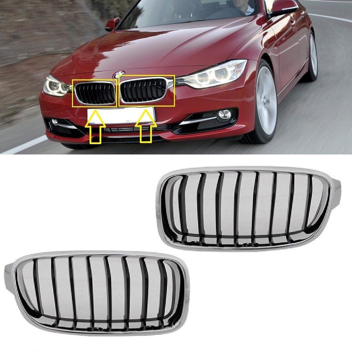 FOR BMW 3 F30/F31 12-16 FRONT BUMPER UPPER RADIATOR GRILLS L+R
