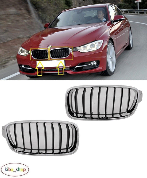 FOR BMW 3 F30/F31 12-16 FRONT BUMPER UPPER RADIATOR GRILLS L+R