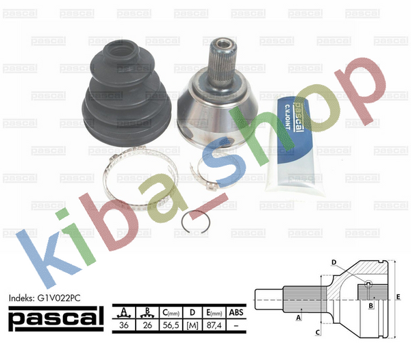 WHEEL SIDE RIGHT OR LEFT CV JOINT OUTER L/R 36Z/26Z/565MM FITS VOLVO C30 C70