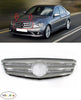 FOR MB C-CLASS W204 07-11 FRONT BONNET CHROMED/GREY CENTER GRILL