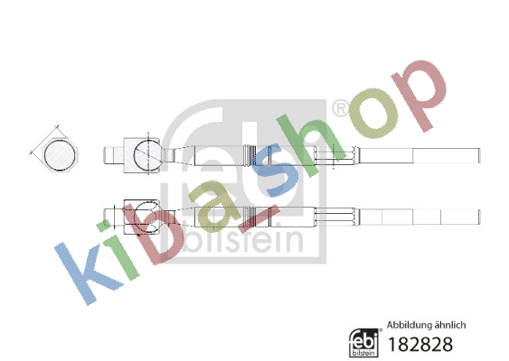 FRONT AXLE LEFT FRONT AXLE RIGHT OR LEFT TIE ROD WITH NO END L/R LENGTH 324MM