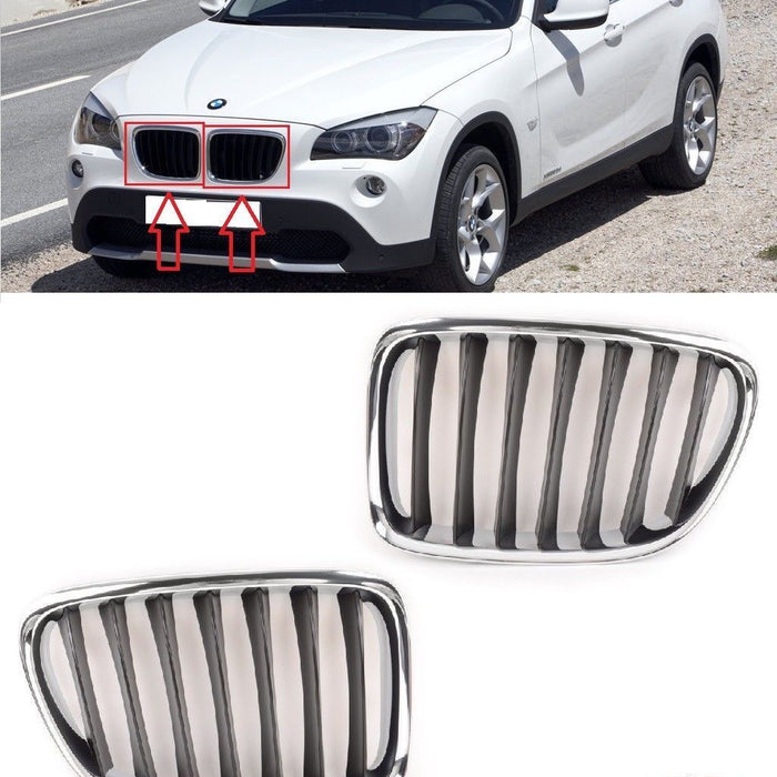 FOR BMW X1 E84 09-15 FRONT BUMPER UPPER RADIATOR GRILLS L+R