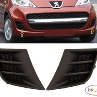 FOR PEUGEOT 107 09-2012 FRONT BUMPER LOWER GRILL COVER BLACK PAIR L+R