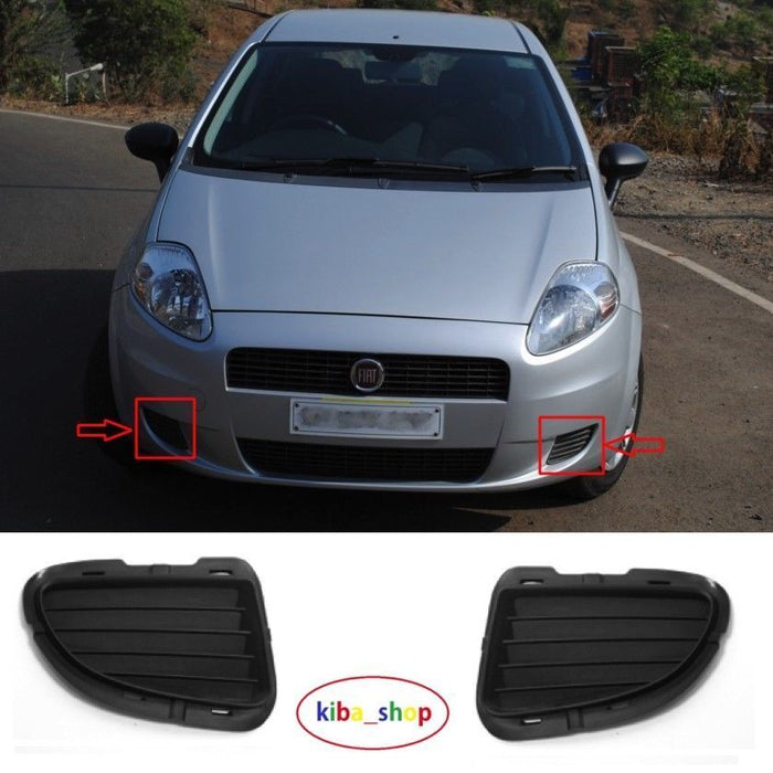 FOR FIAT GRANDE PUNTO 06-10 PAIR OF FRONT BUMPER FOG COVER GRILLS NO FOG HOLE