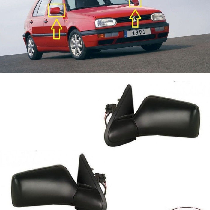 FOR VW GOLF MK3 III 92-98 WING MIRROR ELECTRIC 5PIN BLACK L+R LHD