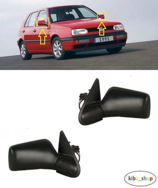 FOR VW GOLF MK3 III 92-98 WING MIRROR ELECTRIC 5PIN BLACK L+R LHD