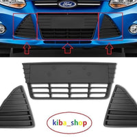 FOR FORD FOCUS 11-14 FRONT BUMPER GRILL COVER LH + CENTER + RH