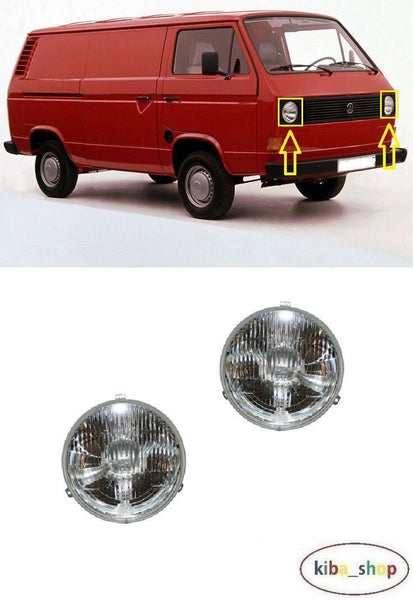 FOR VW TRANSPORTER T3 1979 - 1992 2X NEW FRONT HEADLIGHT INSER LEFT + RIGHT LHD