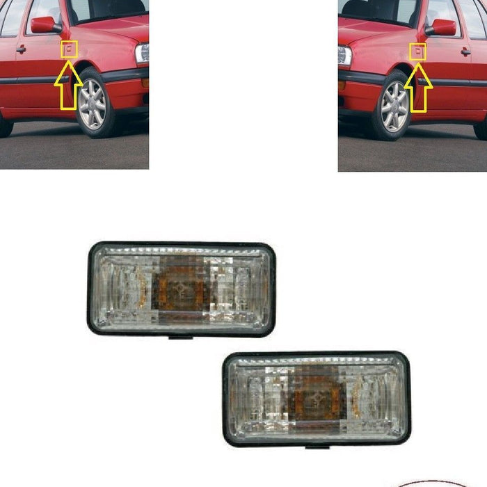 FOR VW GOLF MK3 92-96 SIDE INDICATOR REPEATER SMOKED PAIR L+R