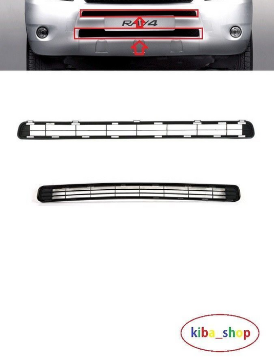 FOR TOYOTA RAV4 06-09 FRONT BUMPER SET UPPER +LOWER GRILLS BLACK