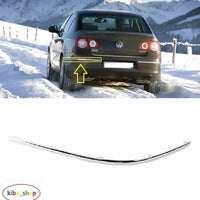 FOR VOLKSWAGEN PASSAT B6 2005 - 2010 REAR BUMPER CHROMED MOULDING TRIM LEFT N/S