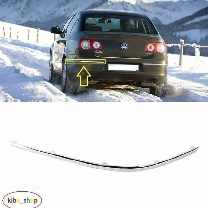 FOR VOLKSWAGEN PASSAT B6 2005 - 2010 REAR BUMPER CHROMED MOULDING TRIM LEFT N/S