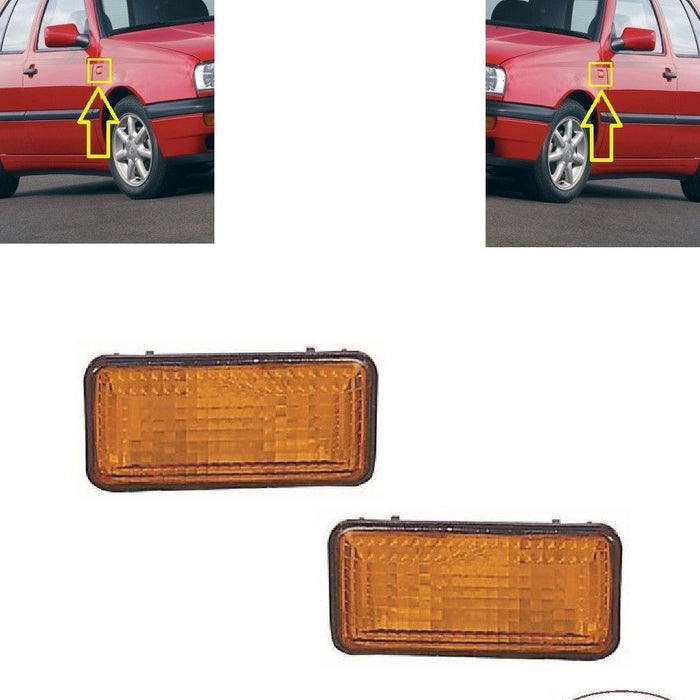 FOR VW GOLF MK3 92-96 SIDE INDICATOR REPEATER AMBER PAIR L+R