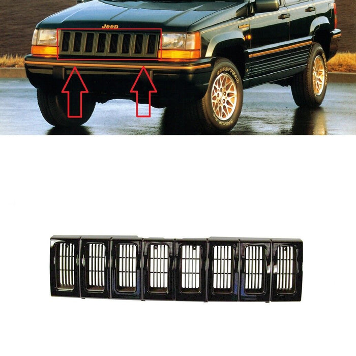 FOR JEEP GRAND CHEROKEE ZJ 1993 - 1996 NEW FRONT PRIMED CENTER RADIATOR GRILL