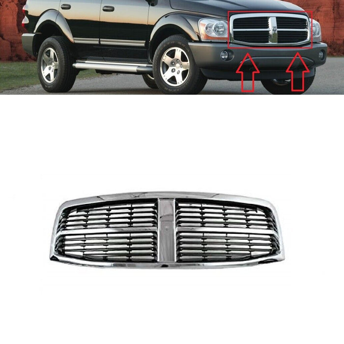 FOR DODGE DURANGO 2004 - 2007 FRONT CENTER RADIATOR GRILL GRILLE COMPLETE SET