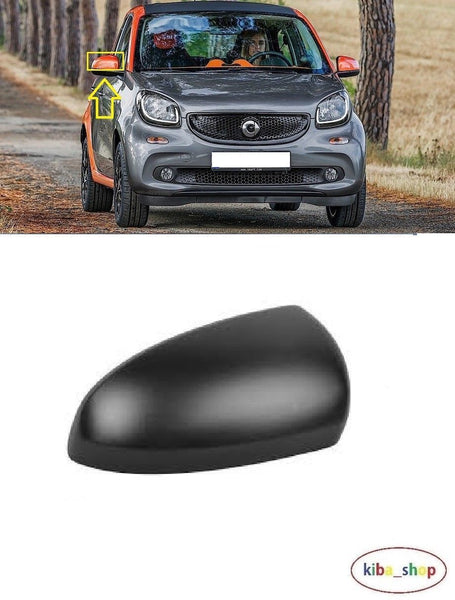 FOR SMART FORFOUR 2014-WING MIRROR COVER CAP BLACK RH DRIVER