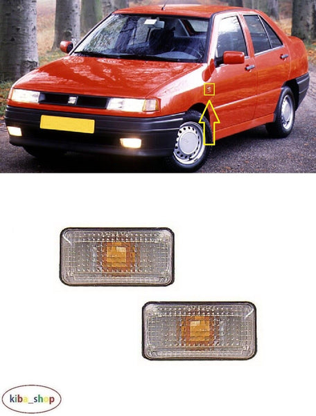 FOR SEAT TOLEDO 1L 1991 - 1995 2X NEW SIDE INDICATOR REPEATERS PAIR L + R WHITE