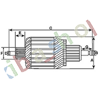 STARTER ARMATURE 1KW FITS FOR D USA PROBE I KIA CLARUS RETONA RIO I ROADSTER