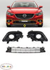 FOR MAZDA SERIES 6 12-FRONT BUMPER SET FOG AND CENTRAL GRILLS GRILL BLACK