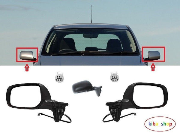 FOR TOYOTA AURIS 07-10 WING MIRRORS ELECTRIC HEATED BLACK L+R LHD