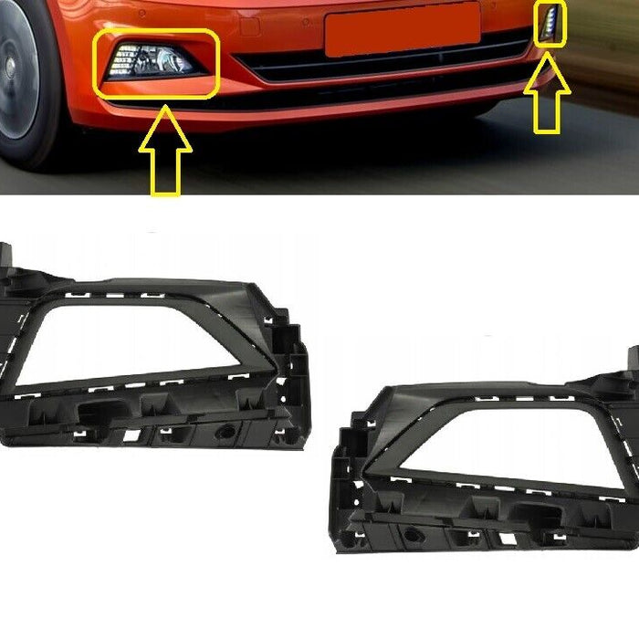 FOR VW POLO 2017 - 2020 FRONT BUMPER FOG LIGHT LAMP GRILL LEFT + RIGHT PAIR