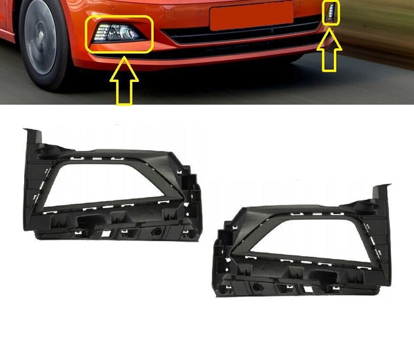 FOR VW POLO 2017 - 2020 FRONT BUMPER FOG LIGHT LAMP GRILL LEFT + RIGHT PAIR
